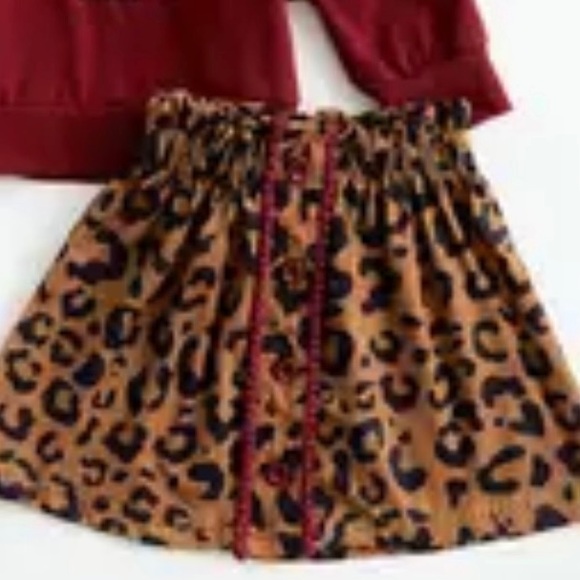 🎀 HOST PICK!! NEW Leopard Print Girls Pumpkin Skirt Set Size 3 - Picture 3 of 3
